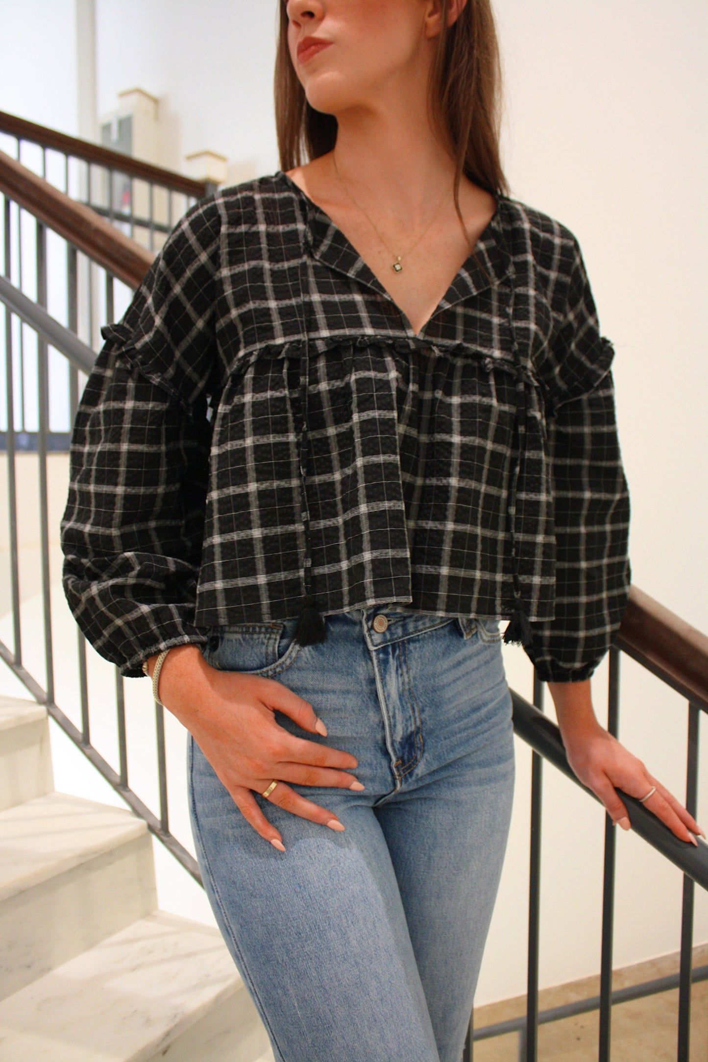 Faith Plaid Top