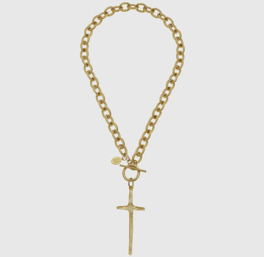 Elongated Cross Necklace- Susan Shaw